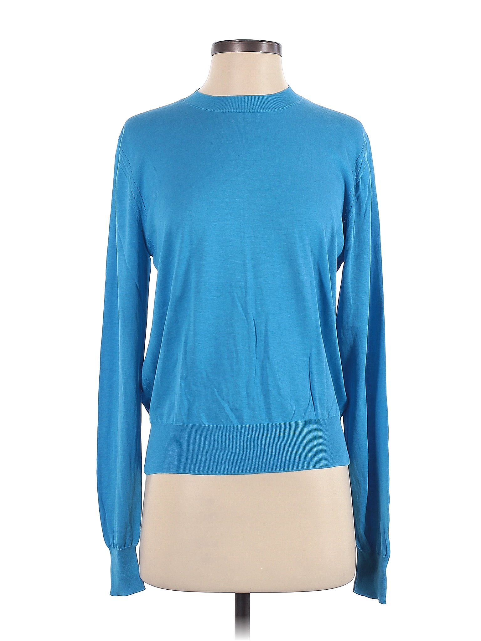 Zara Blue Silk Pullover Sweater Size S 48 off ThredUp