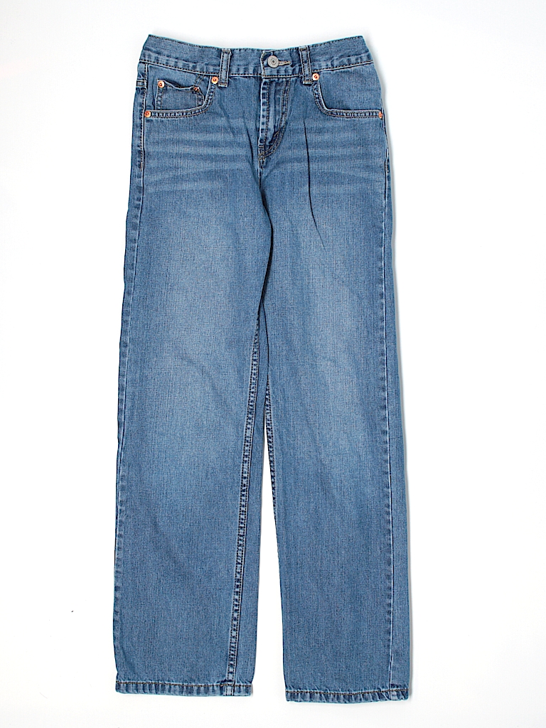 Levi's 100% Cotton Solid Blue Jeans Size 14 (Slim) - 85% off | thredUP