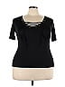 Uget Black Short Sleeve Top Size XL - photo 1