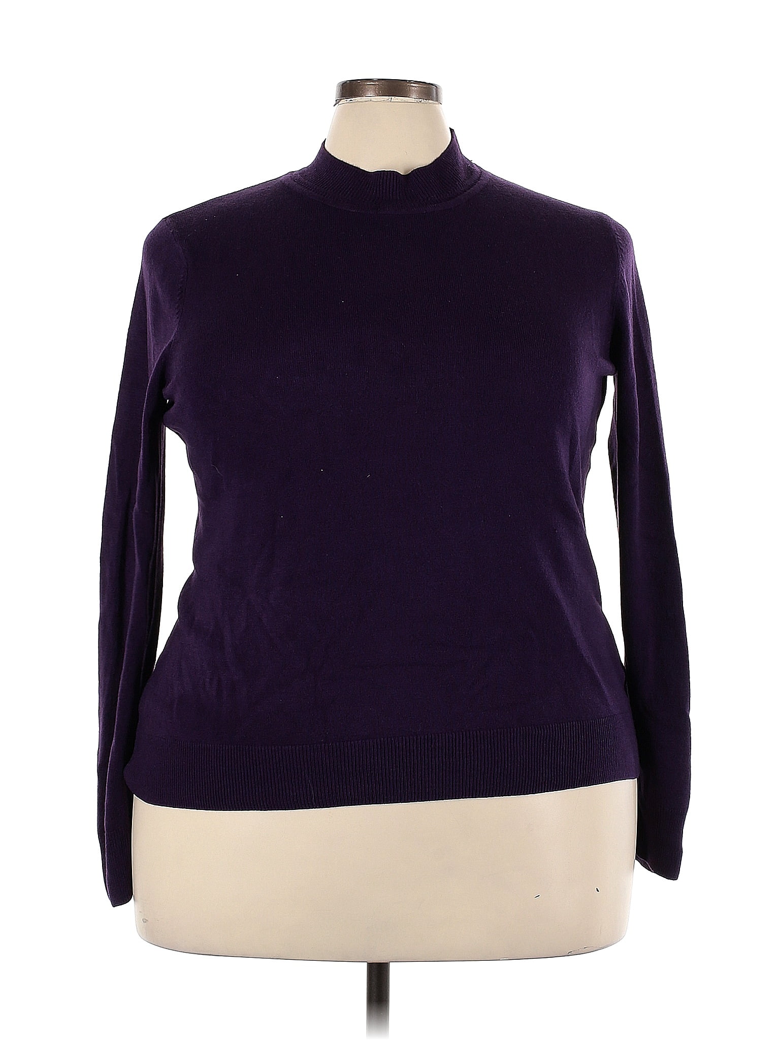 Sag Harbor 100 Acrylic Purple Turtleneck Sweater Size 2X (Plus) 40