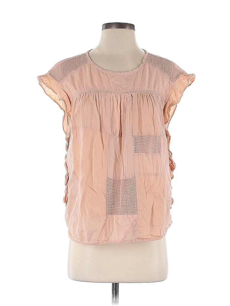 Scotch & Soda 100% Cotton Pink Tan Short Sleeve Blouse Size P (petite) - photo 1