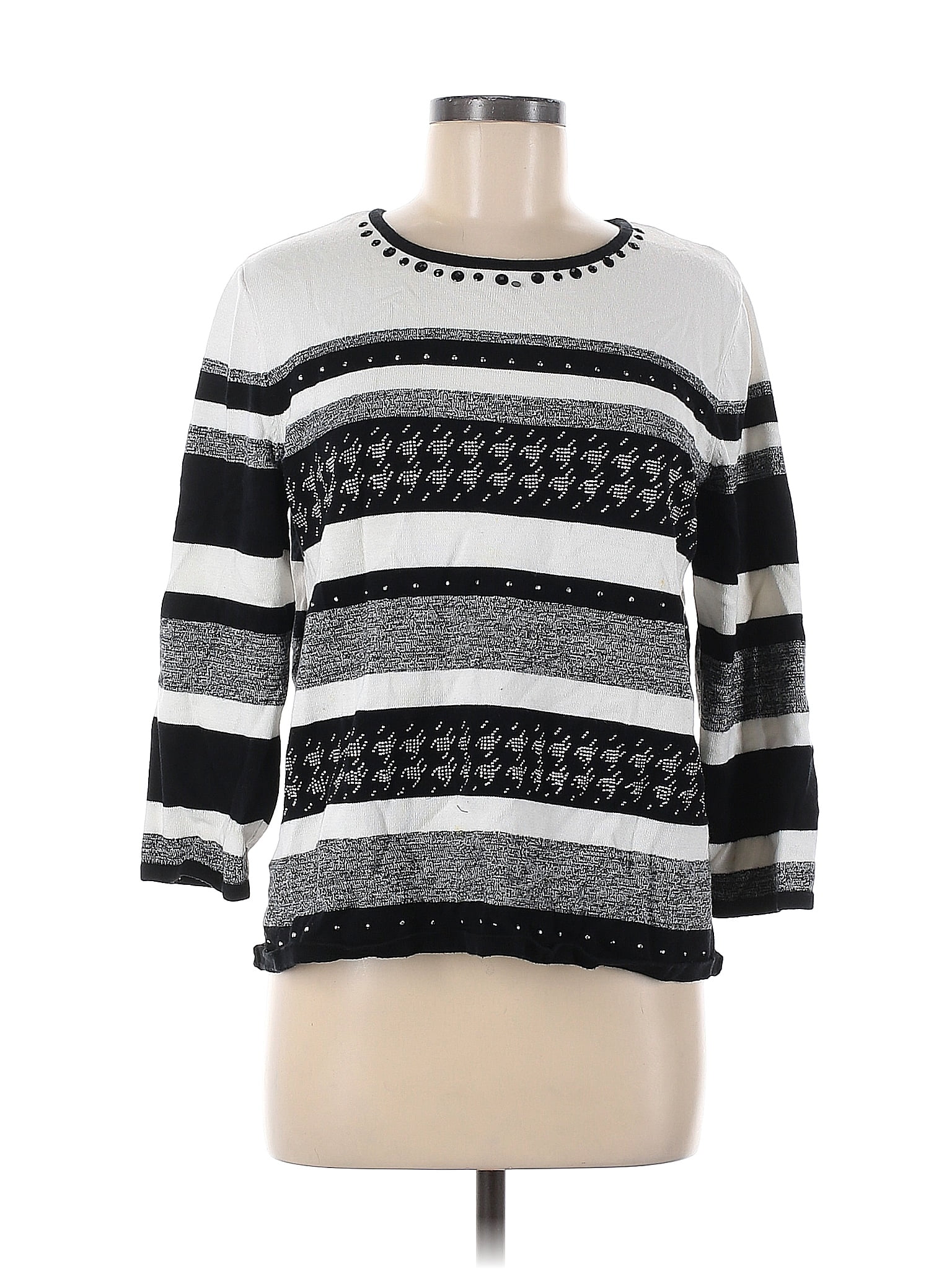 Alfred Dunner Silver Pullover Sweater Size M 60 off ThredUp