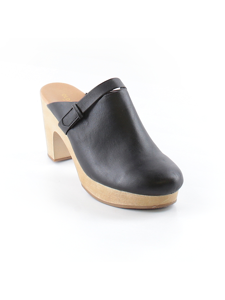 navy clogs mules