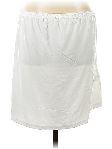Unbranded 100% Polyester White Casual Skirt Size L