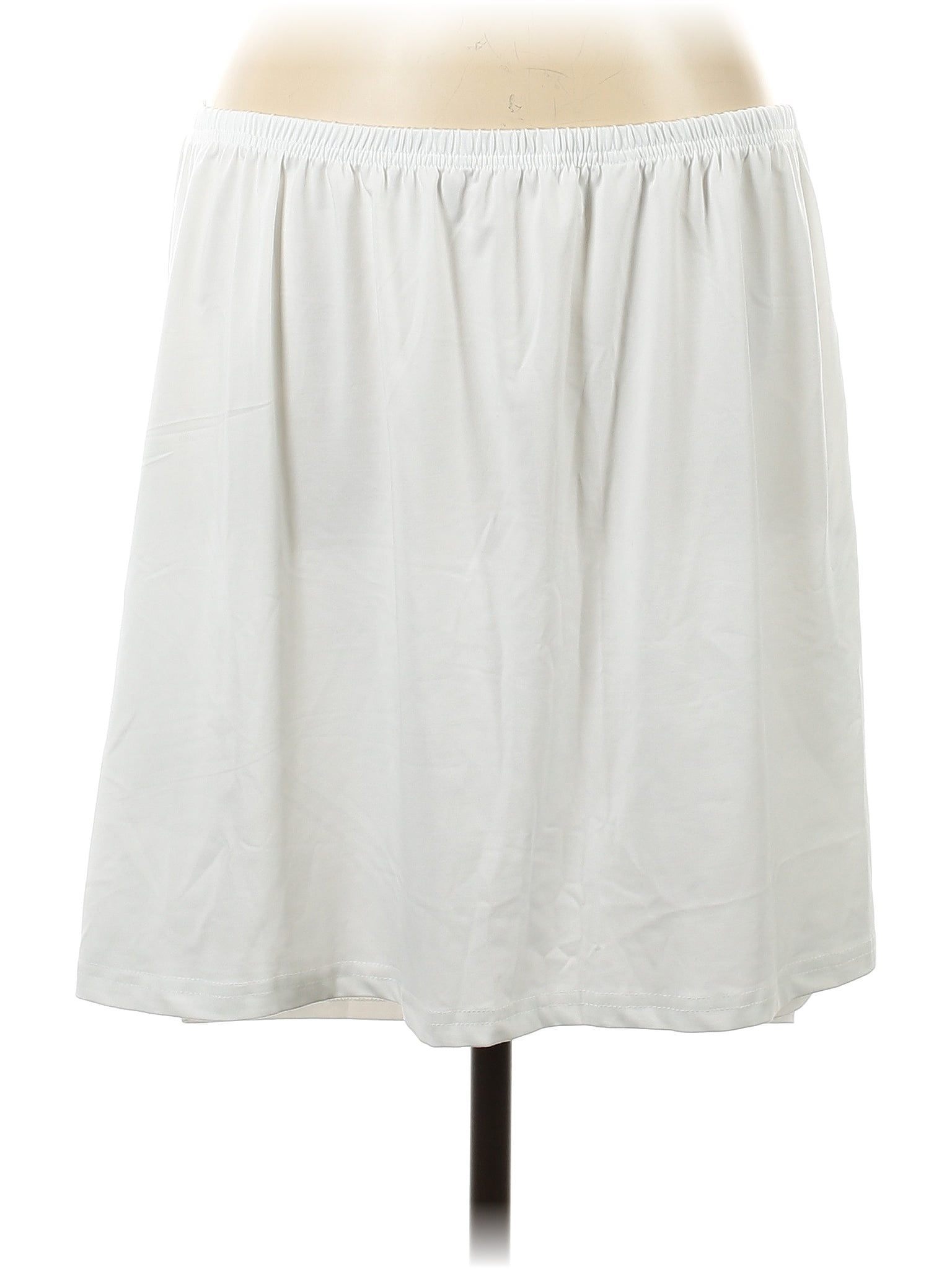 Unbranded 100% Polyester White Casual Skirt Size L
