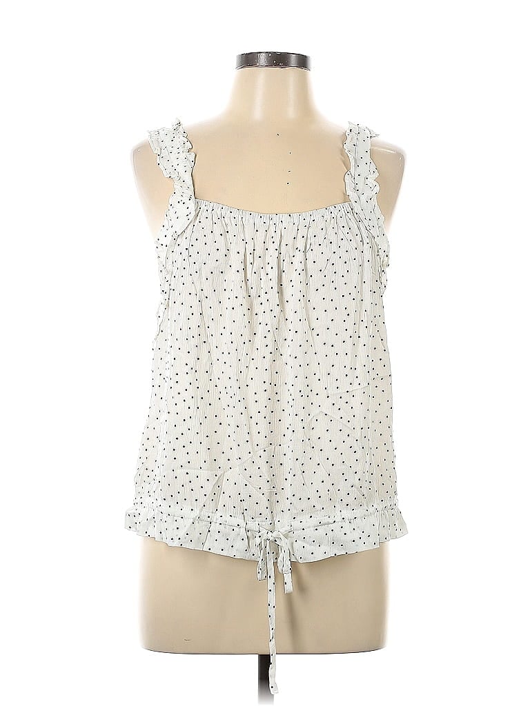 Hem & Thread 100% Polyester Ivory Sleeveless Blouse Size L - photo 1