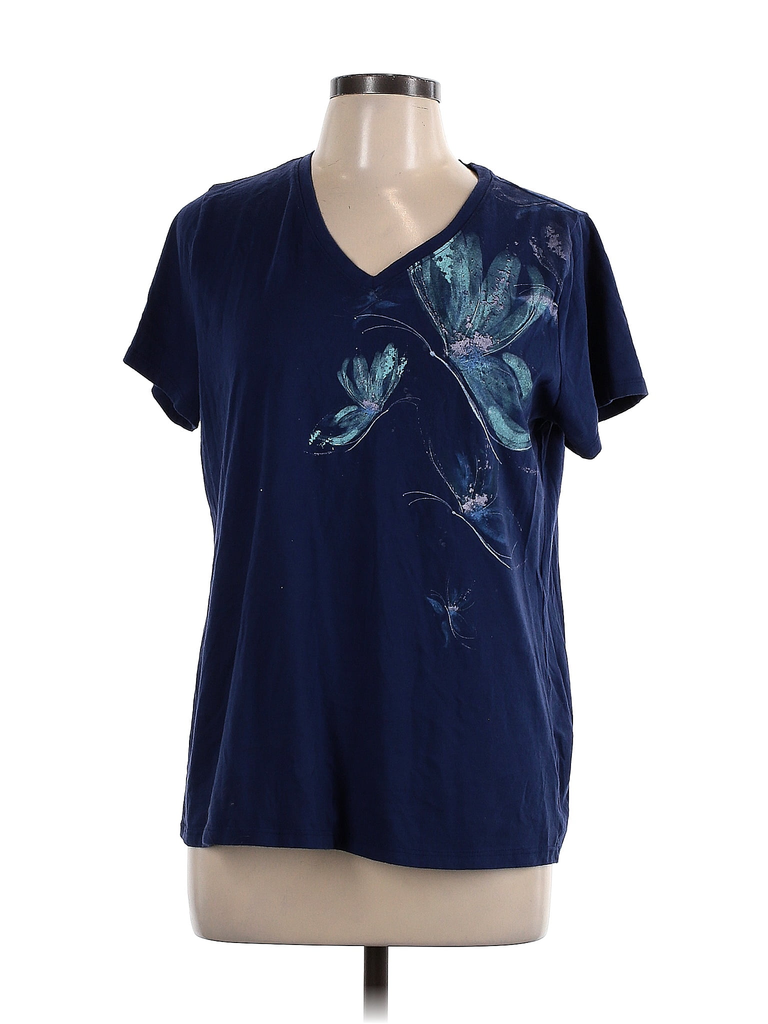 Sonoma Goods for Life Tropical Blue Short Sleeve TShirt Size L 40