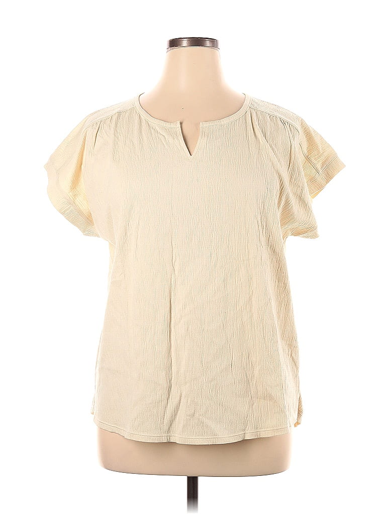 Cuddl Duds Ivory Short Sleeve Blouse Size XL - photo 1