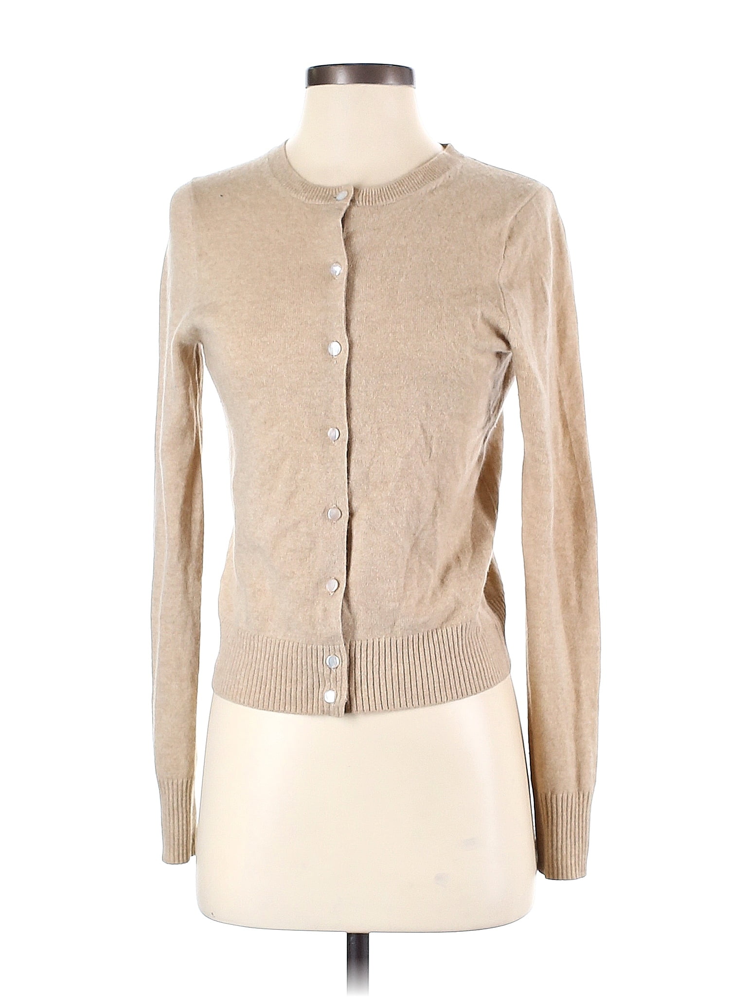 J.Crew 100 Cashmere Tan Cashmere Cardigan Size S 74 off ThredUp