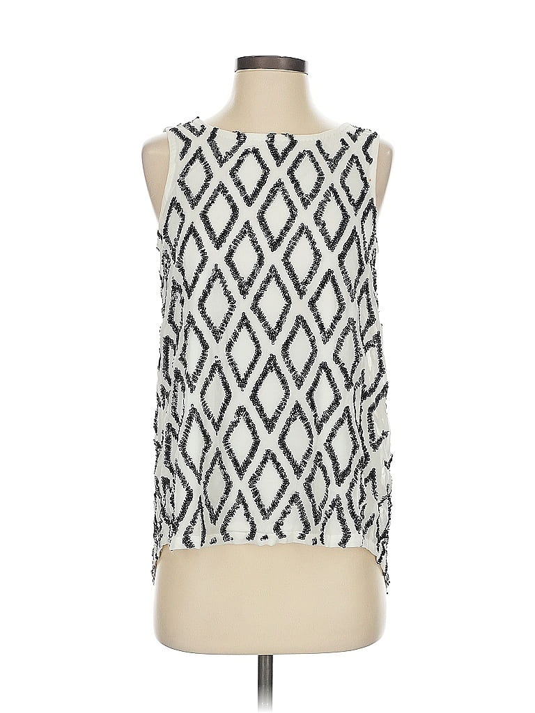 Pre-owned Julie Brown Sleeveless Blouse In White