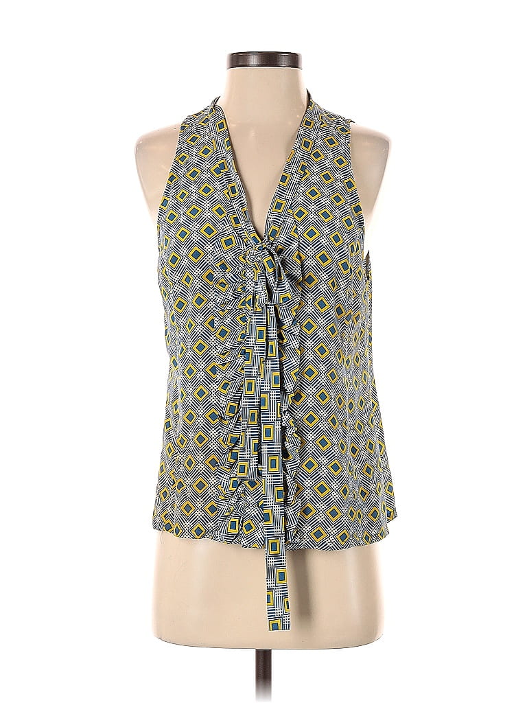 Fossil 100% Silk Blue Sleeveless Silk Top Size S - photo 1