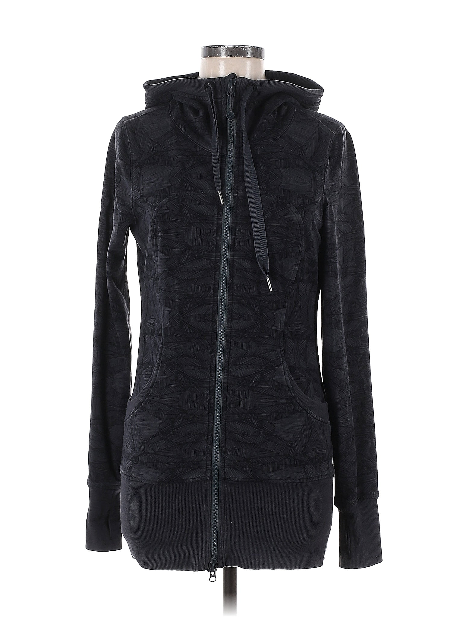 Lululemon Athletica Black Gray Zip Up Hoodie Size 8 64 off ThredUp