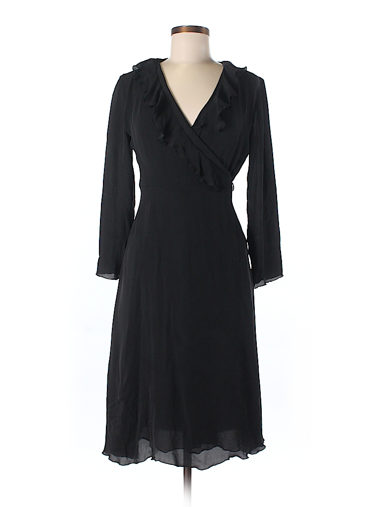 Isabella Bird 100% Silk Solid Black Casual Dress Size 4 - 94% off | thredUP