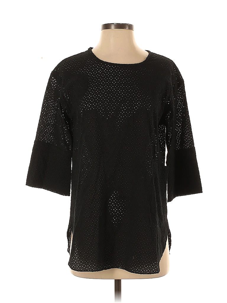Pre-owned Steven Alan 3/4 Sleeve Top Black Crew Neck Tops