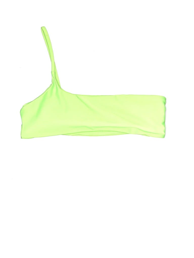 ASSORTED BRANDS Pre-owned Swimsuit Top Green Solid Pattern Swimwear