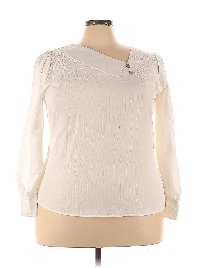 Pre-owned Unbranded Long Sleeve Blouse In White
