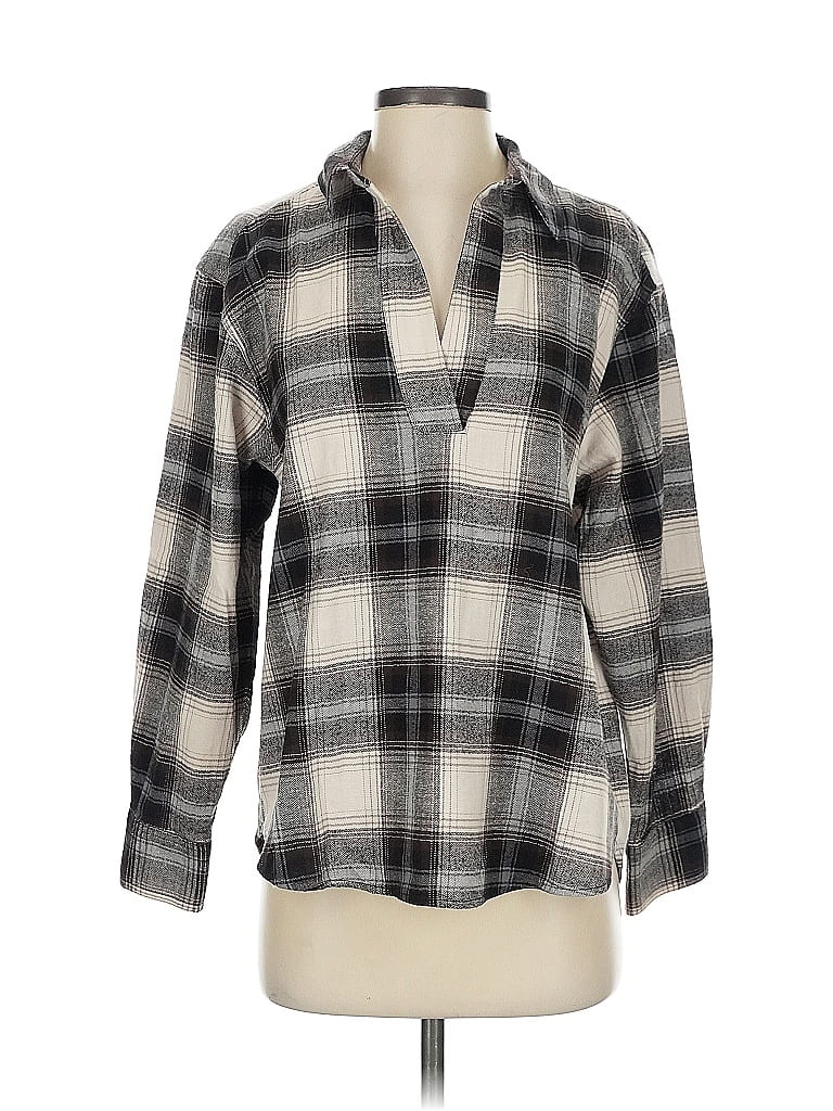 Pre-owned H&m 3/4 Sleeve Blouse In Gray