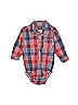 OshKosh B'gosh 100% Cotton Plaid Red Long Sleeve Onesie 12-18 MO / 18 MO - photo 1
