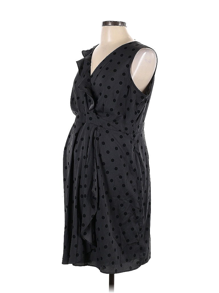 Oh Baby By Motherhood 100% Polyester Polka Dots Black Casual Dress Size L - photo 1