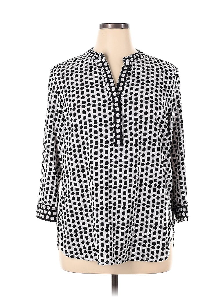 Pre-owned S/i Studio 3/4 Sleeve Blouse In Black