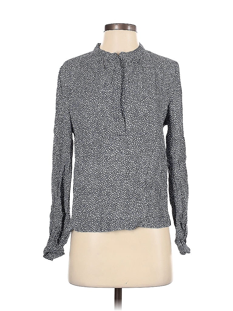Pre-owned Gap Long Sleeve Blouse In Gray