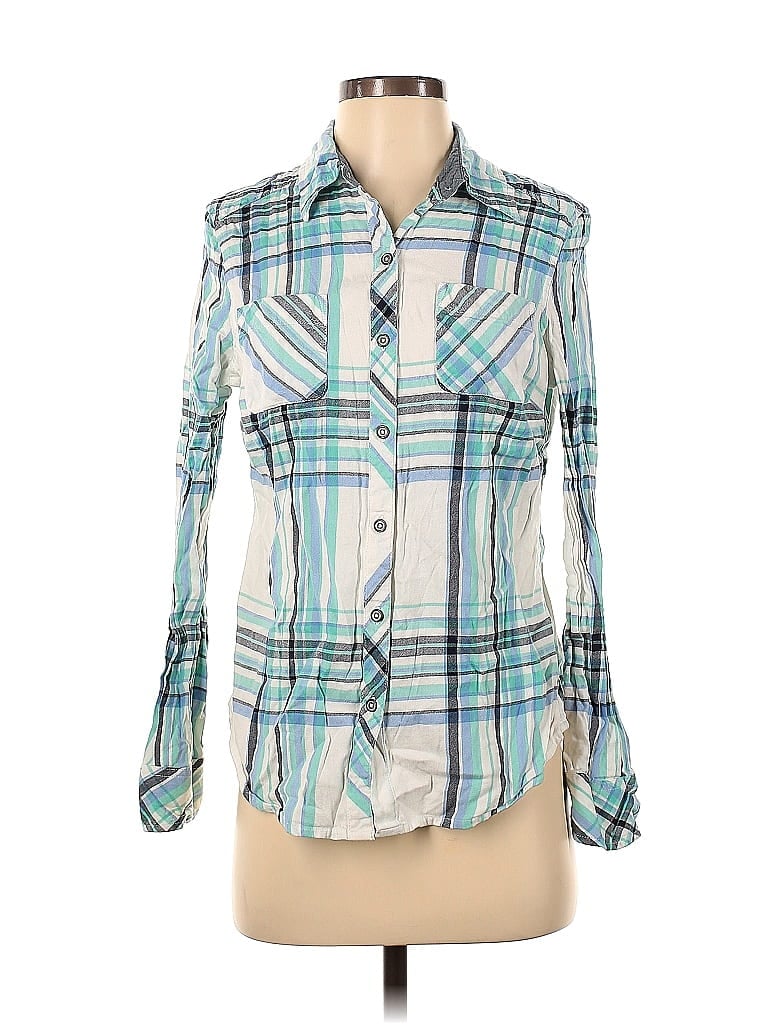 Pre-owned Natural Reflections Long Sleeve Button Down Shirt In Blue