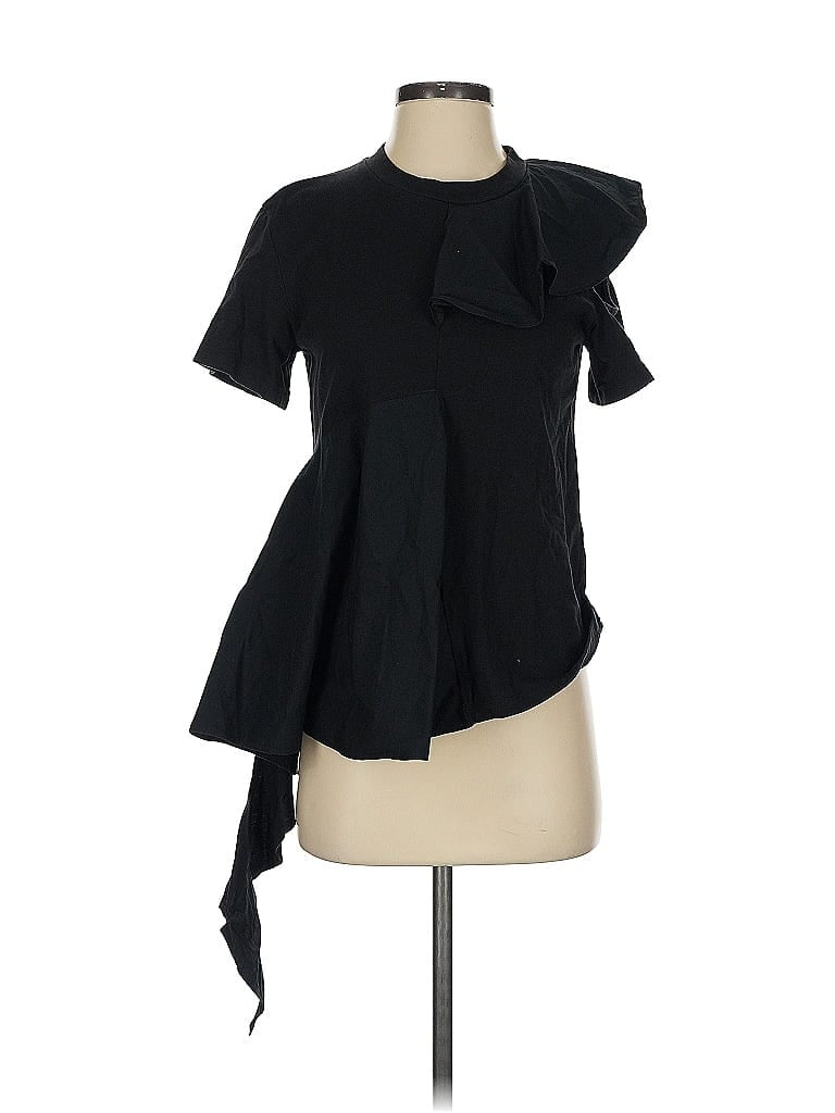 Pre-owned Goen J Short Sleeve Blouse In Black