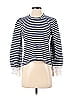 KINLY 100% Cotton Blue Striped Cuff Sweatshirt Size XS - photo 1