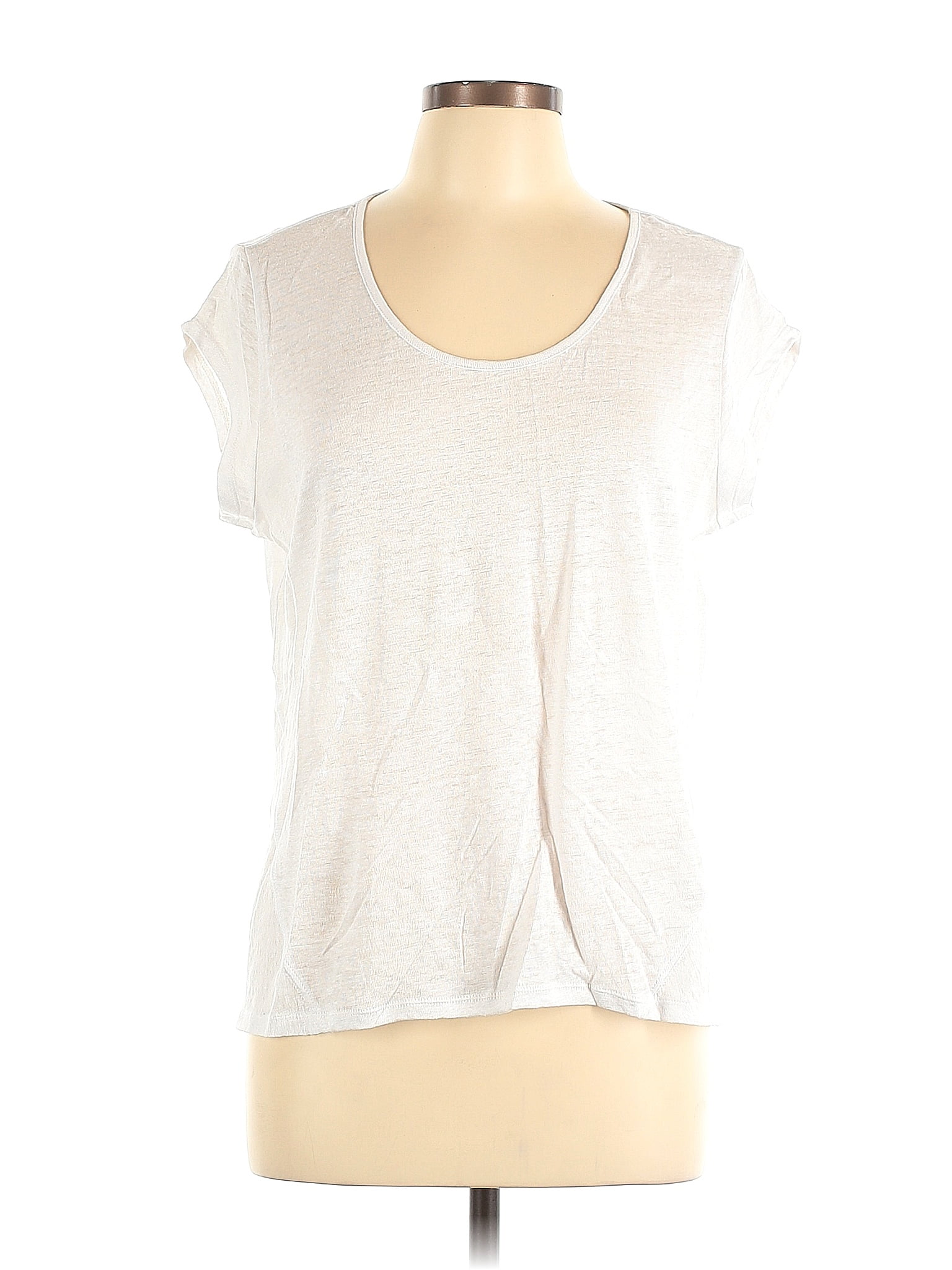 Hill 100 Linen Silver Sleeveless TShirt Size L 75 off ThredUp