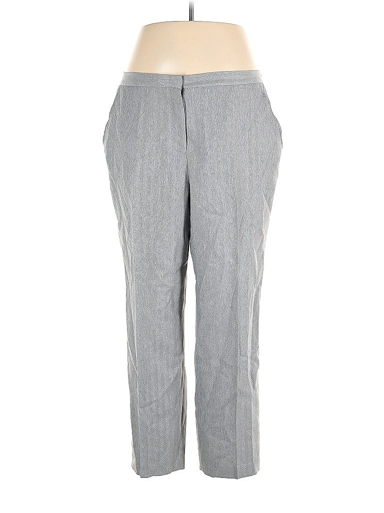 Judy's Group Inc 100% Polyester Chevron-herringbone Gray Dress Pants Size 16 - photo 1