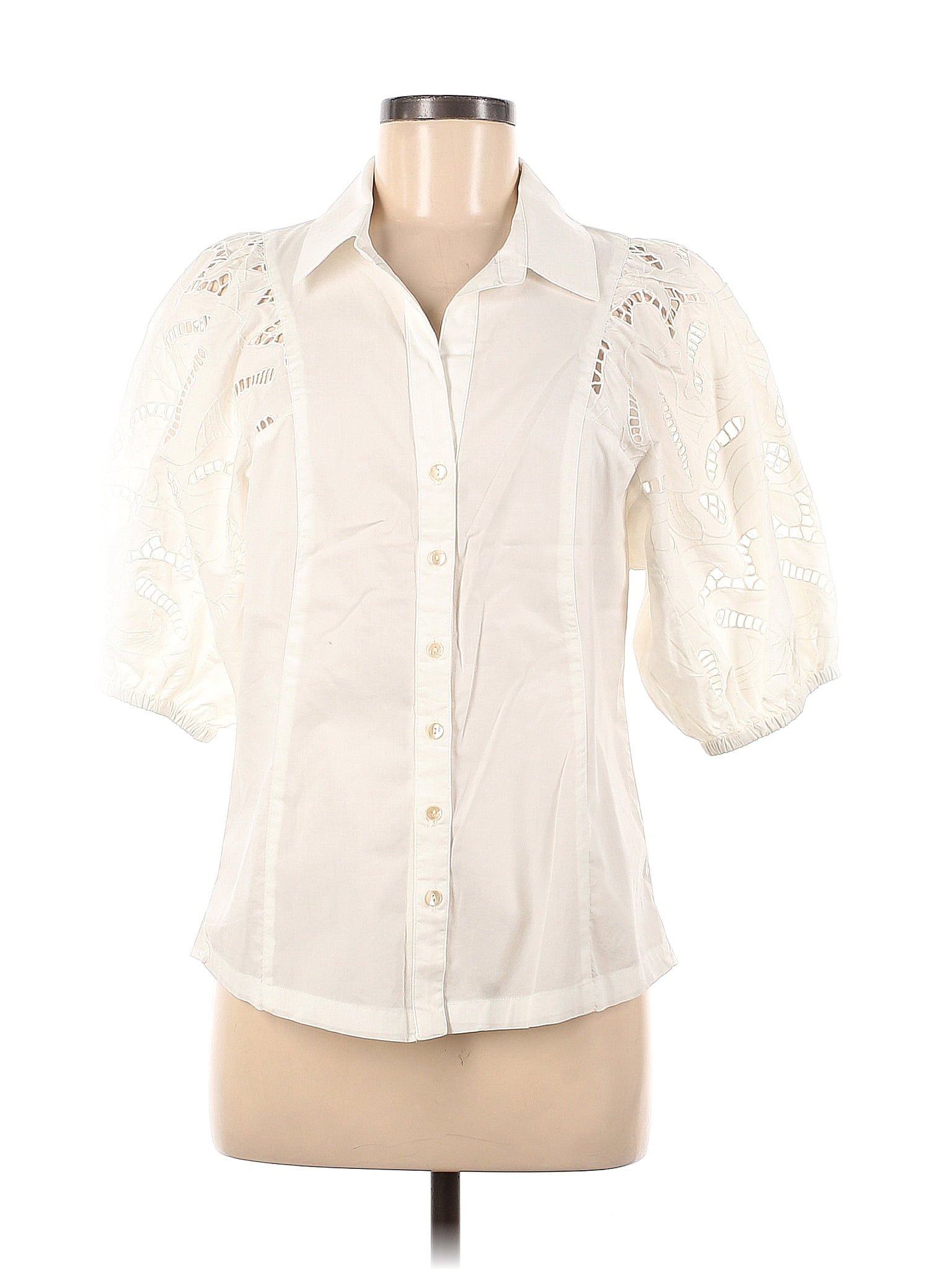 Nic + Zoe Ivory Short Sleeve Blouse Size M 75 off ThredUp