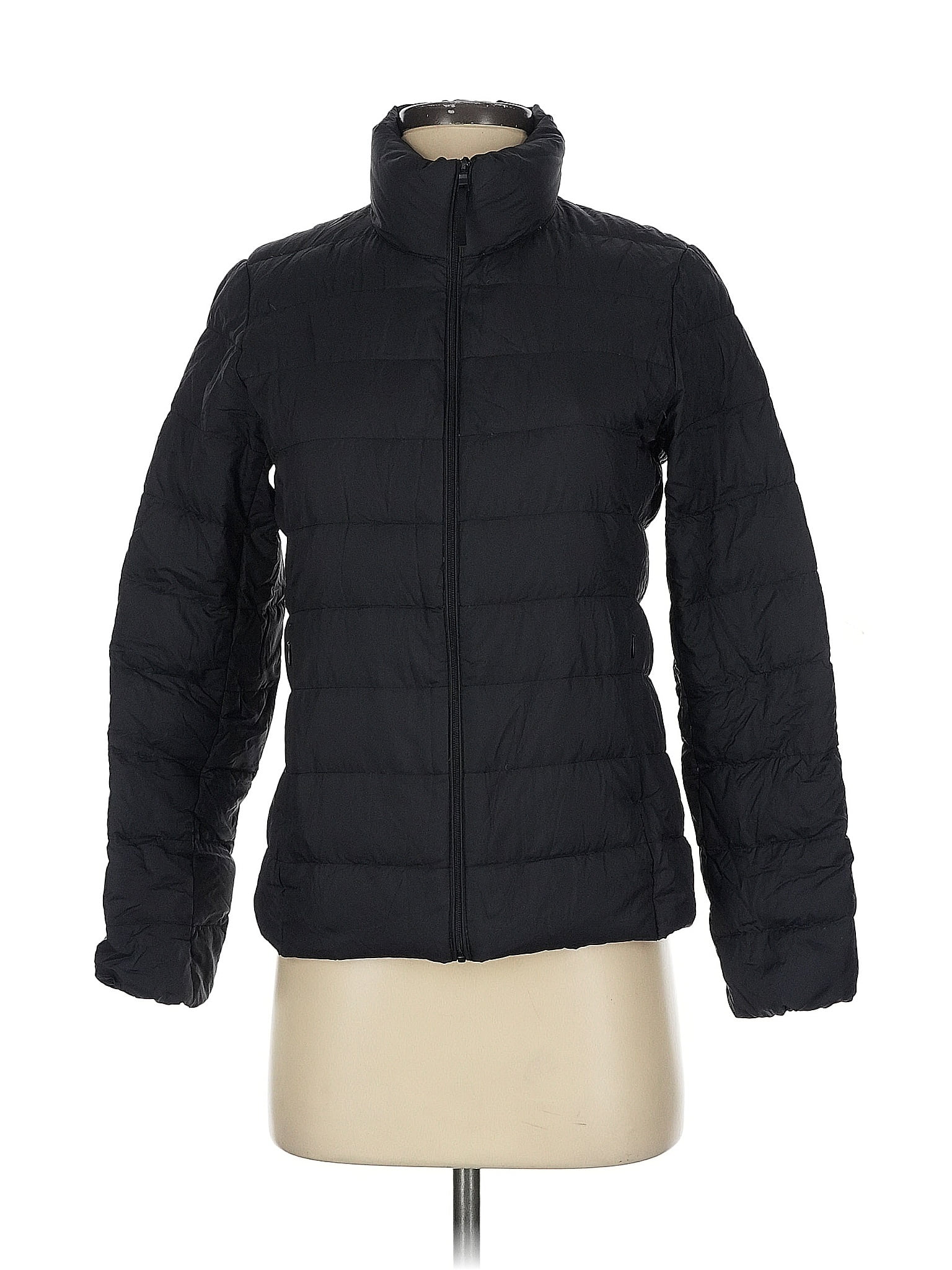 Uniqlo 100 Nylon Solid Black Snow Jacket Size XS 55 off ThredUp