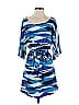 Julie Brown Print Blue Casual Dress Size P (petite) - photo 1