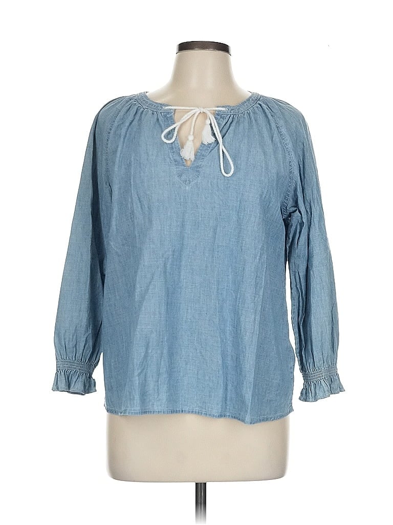 Pre-owned Polo Ralph Lauren 3/4 Sleeve Blouse In Blue