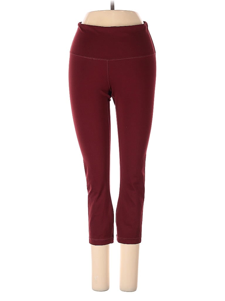 Pre-owned Yogalicious Active Pants In Burgundy