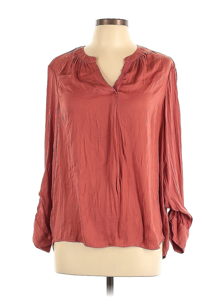 Pre-owned Simply Vera Vera Wang Long Sleeve Blouse In Burgundy