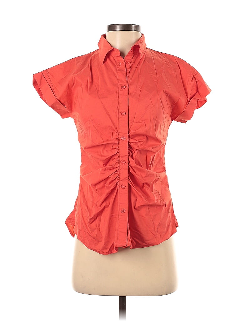 Ralph Lauren Women's Satin One Shoulder Blouse Red Size Small