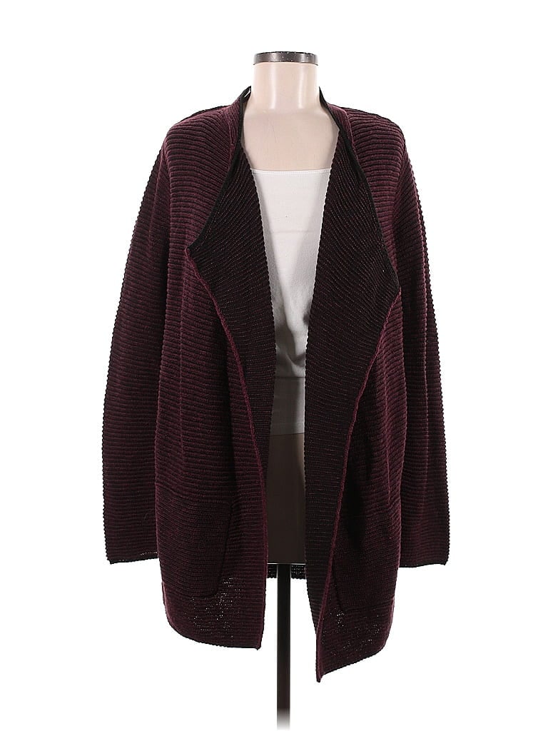 Pre-owned Purejill Cardigan Sweater In Burgundy