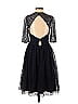 ML Monique Lhuillier 100% Polyester Blue Navy Lines Dress Size 2 - photo 2