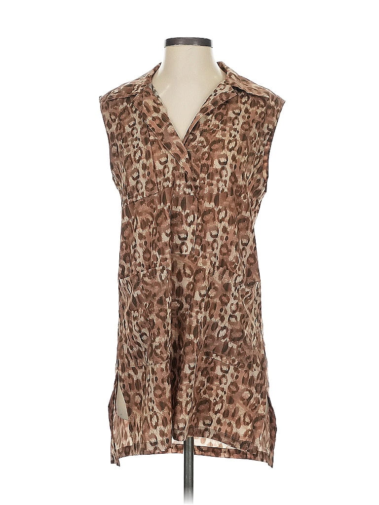Click to view more detailed imagery on our partner's website Pre-owned Victor Alfaro Collective Sleeveless Blouse In Brown