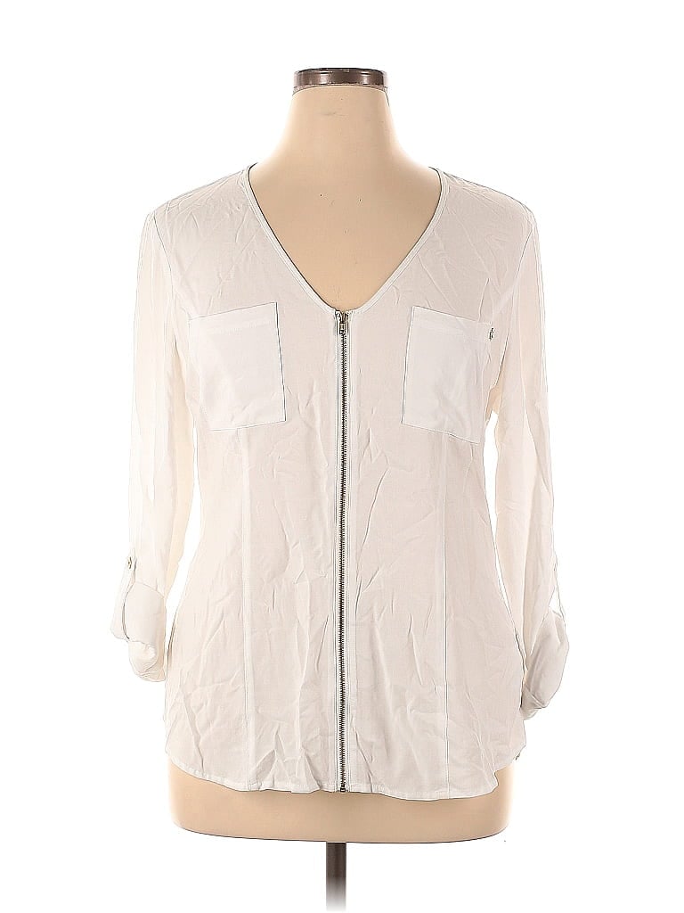 G by GUESS 100% Rayon Ivory 3/4 Sleeve Blouse Size XL - photo 1