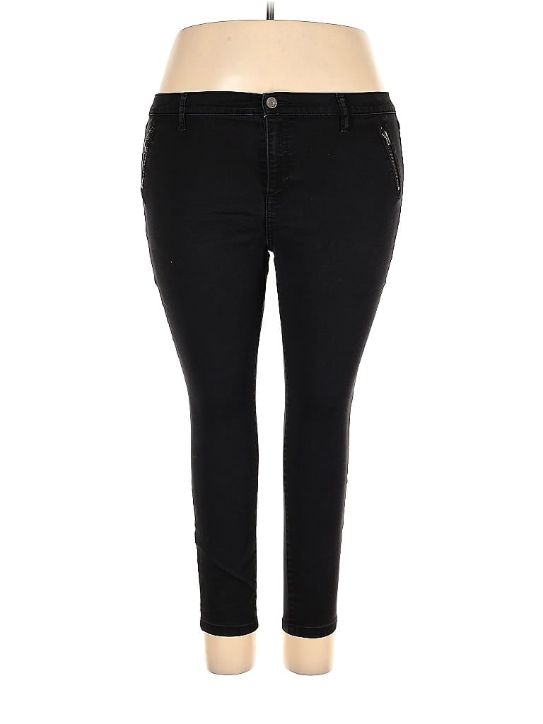 Soho JEANS NEW YORK & COMPANY Stripes Black Jeggings Size 20 - photo 1
