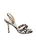 Jimmy Choo Print Gray Pink Lace Heels Size EU 37 - photo 1