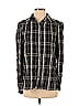 Max Studio Plaid Black Long Sleeve Button-Down Shirt Size S - photo 1