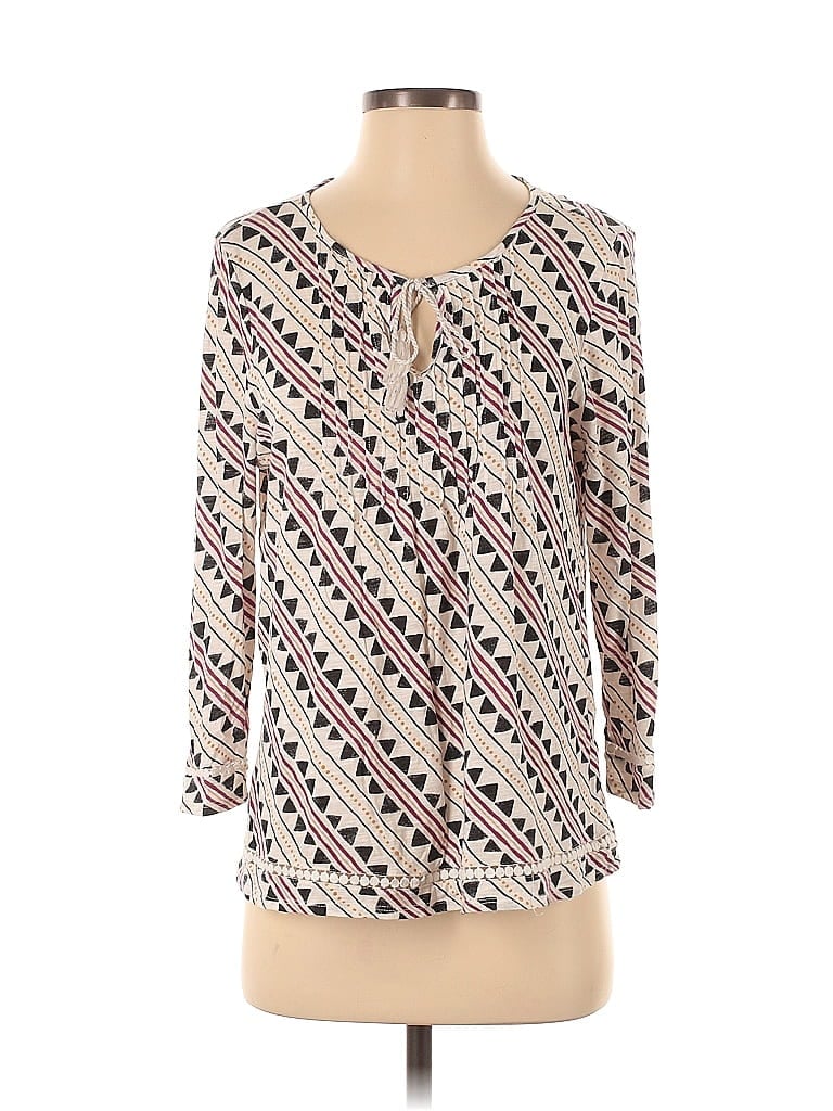 Pre-owned Lucky Brand 3/4 Sleeve Blouse In White