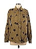 Macaron 100% Cotton Stars Brown Long Sleeve Button-Down Shirt Size M - photo 1