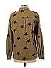 Macaron 100% Cotton Stars Brown Long Sleeve Button-Down Shirt Size M - photo 2
