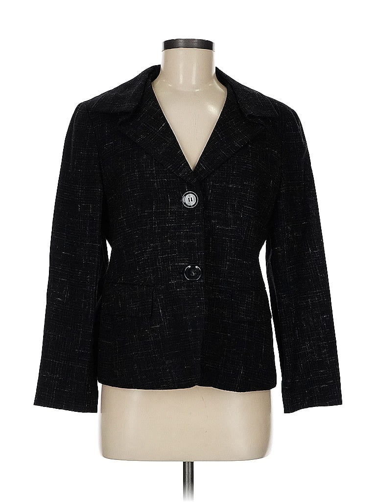 Pre-owned Lafayette 148 Wool Blazer Jacket In Black