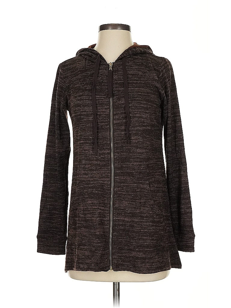 LOGO by Lori Goldstein Brown Zip Up Hoodie Size XS - photo 1
