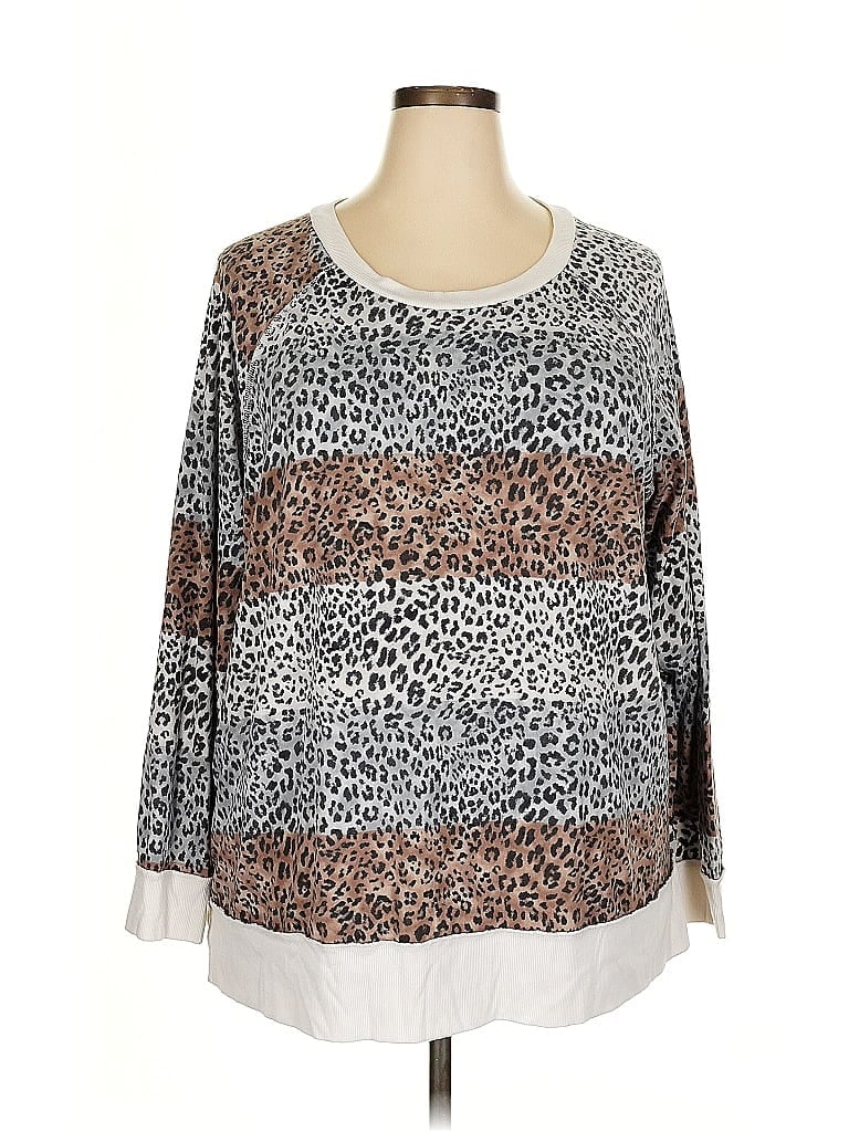 Honeyme Animal Print Brown Pullover Sweater Size XXL - photo 1